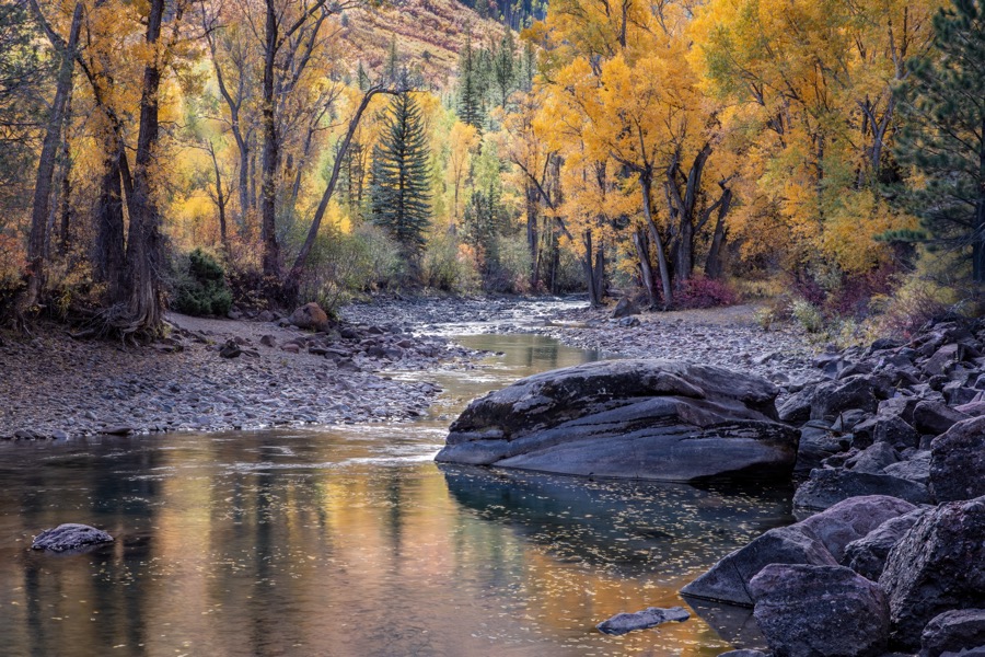 Crystal River Fall Reflection - Fine Art Landscape Photography by Tom Heywood