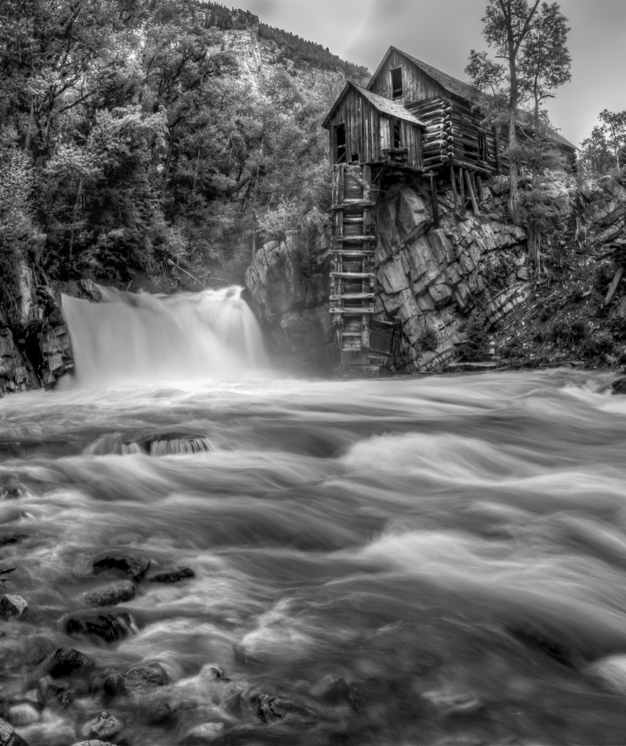 Crystal Mill Black and White - Fine Art Landscape Photography by Tom Heywood