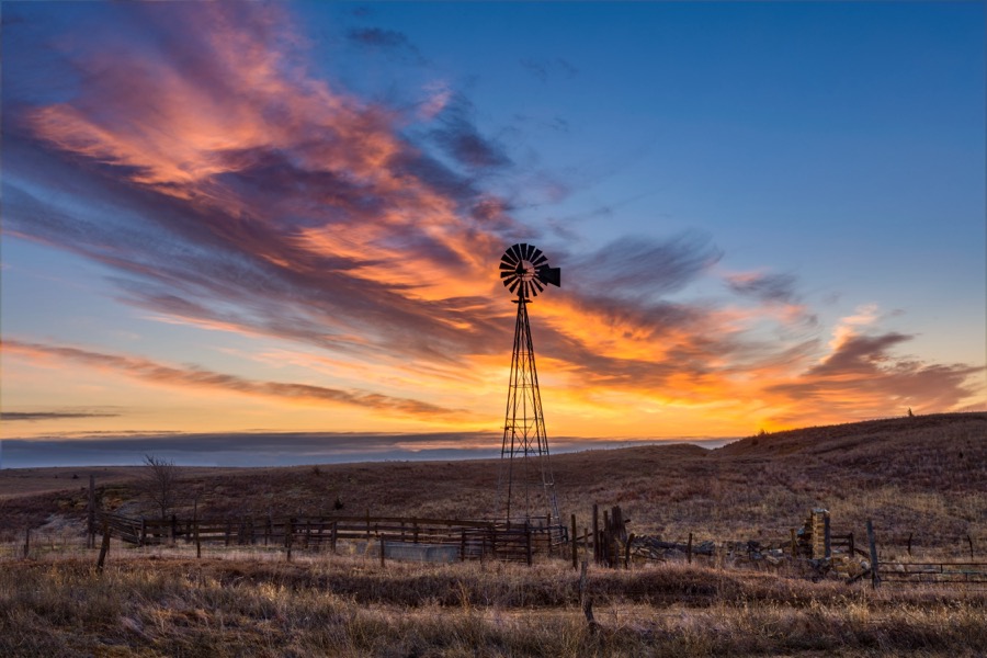 Windmill Sunrise Landscape - Fine Art Landscape Photography by Tom Heywood
