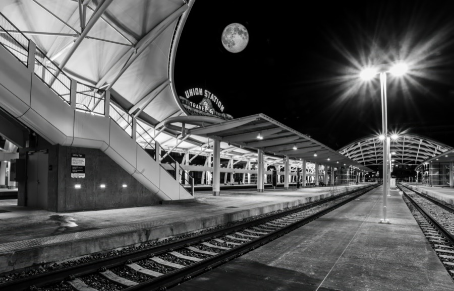 Denver Union Station Moonlight - Fine Art Landscape Photography by Tom Heywood