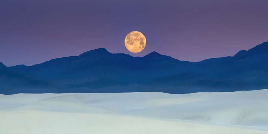 White Sands Moonset - Fine Art Landscape Photography by Tom Heywood