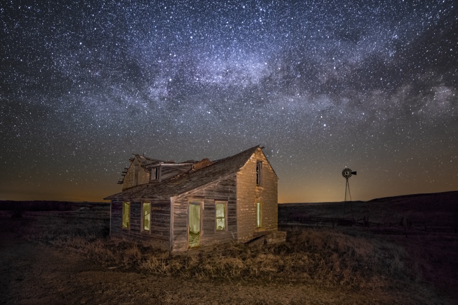 Kansas Homestead Milky Way - Fine Art Landscape Photography by Tom Heywood