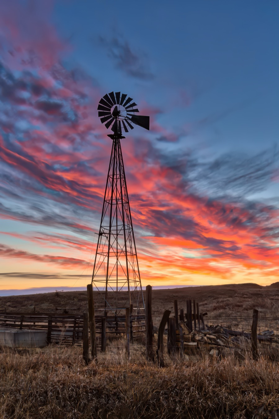 Windmill Sunrise Portrait - Fine Art Landscape Photography by Tom Heywood