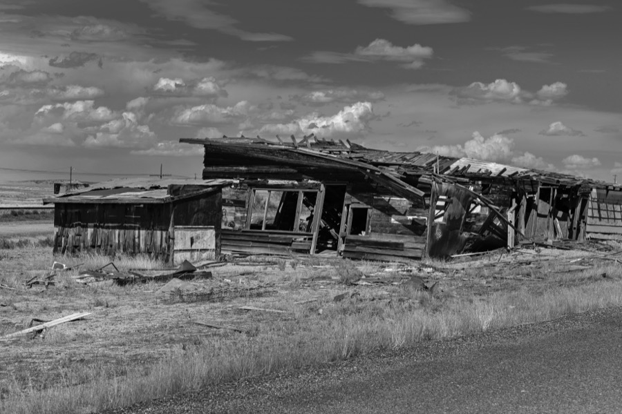Dilapidated Building B&W