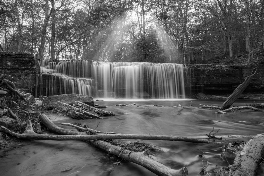 Hidden Falls B&W