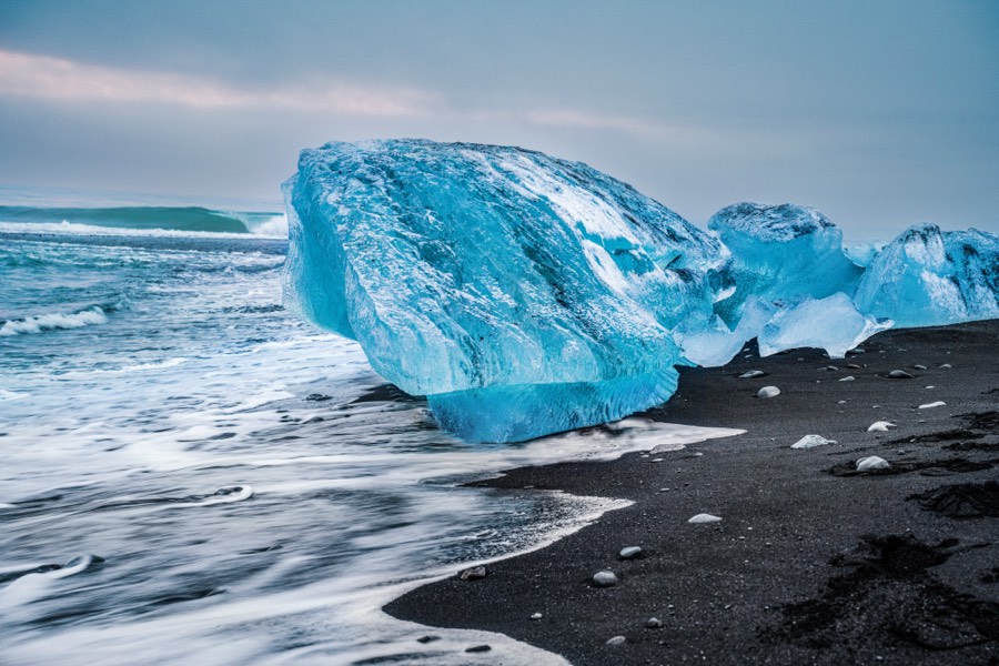 Blue Diamond Beach Ice Chunk