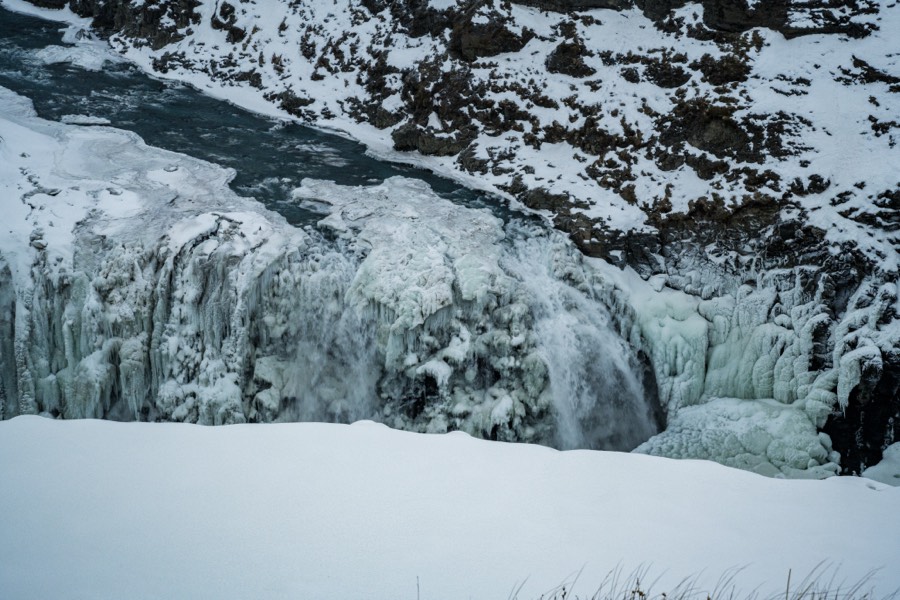 Frozen Gullfoss Waterfall