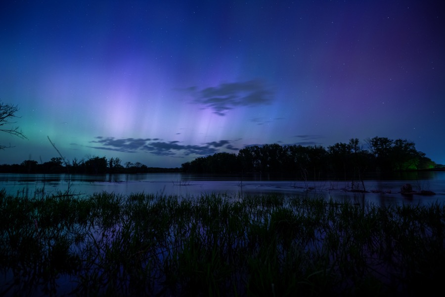 Norther Lights Over Cedar River