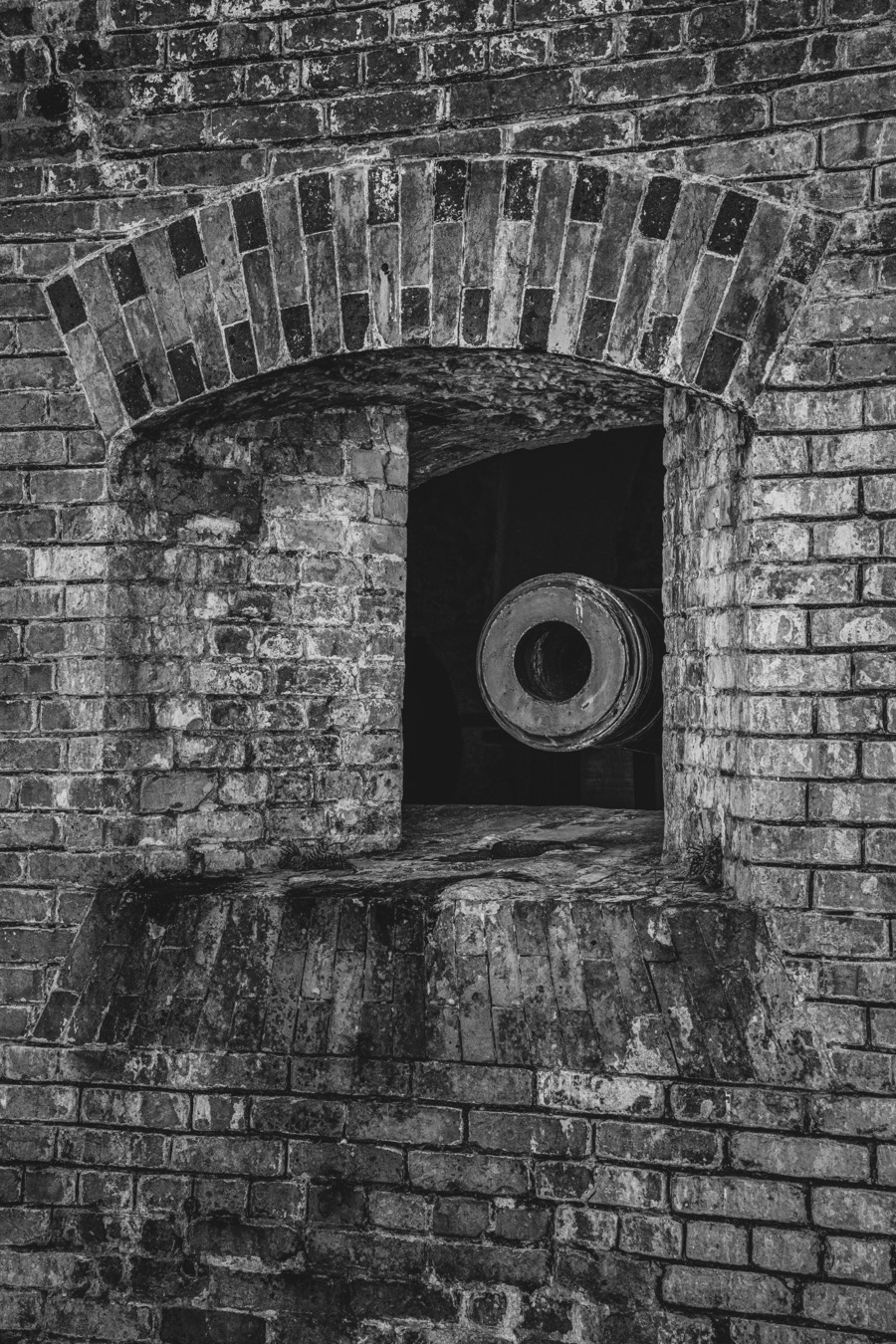 Fort Pickens Cannon B&W