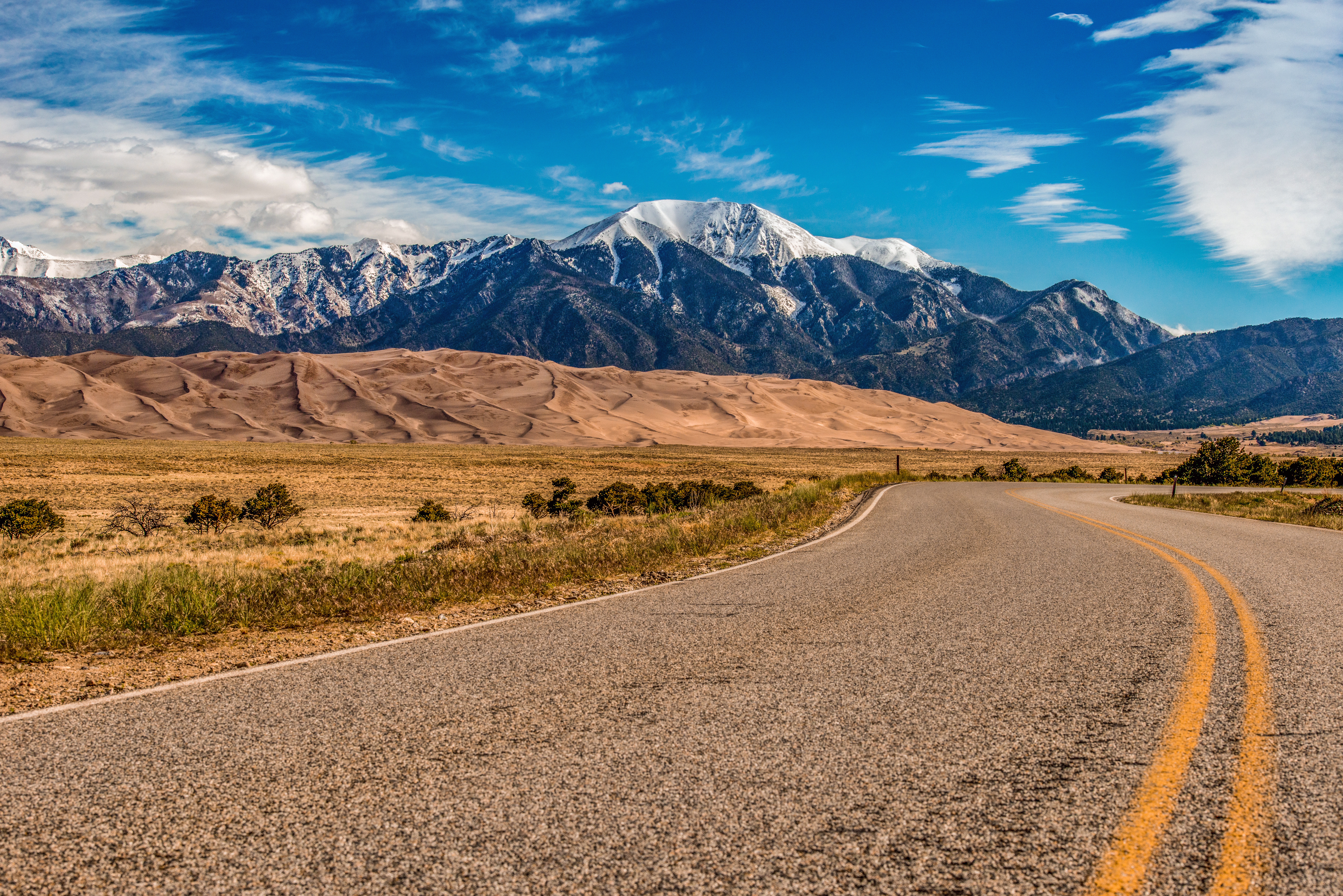 Winding Road to Great Sand Dunes National Park